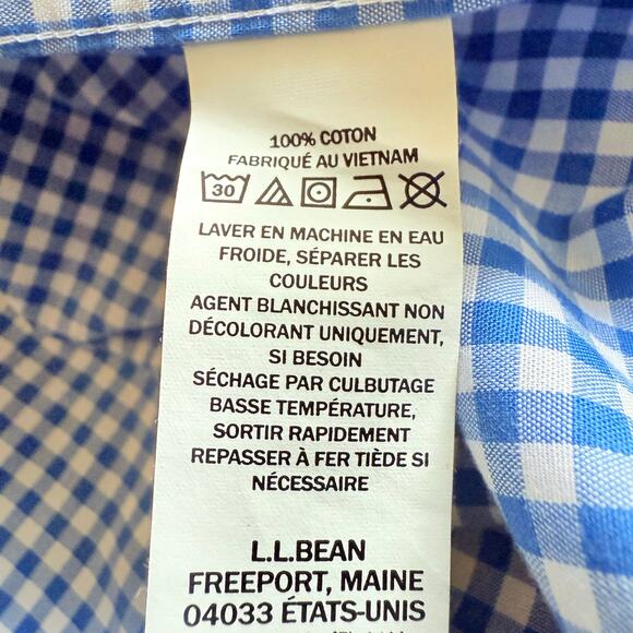 L.L Bean Pinpoint Oxford Cloth Shirt Traditional Fit Men's L-Tall Blue White - Picture 6 of 8